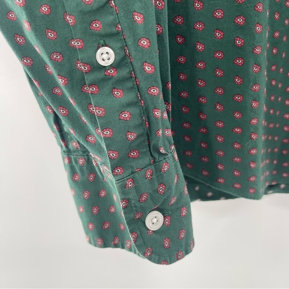J. Crew Merchantile Flex Slim Forest Green Long Sleeve Button Down Shirt Size M - Picture 4 of 9